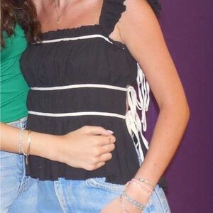 Free people Black and White Women's Top